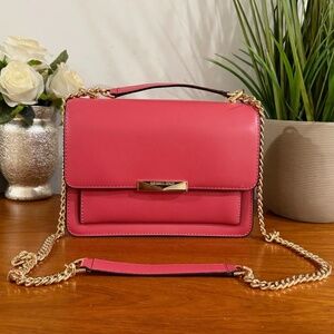 Michael Kors Jade Leather Shoulder bag in Pink Grapefruit